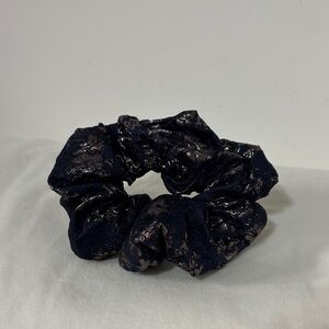 Navy Blue and Gold Hair Scrunchie